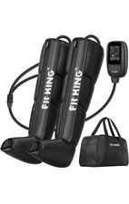 Fit King FT-068A Air Compression Leg Massager With Heat - Black
