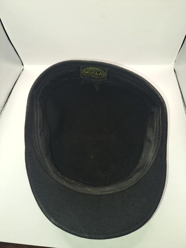 Scala Classico Men's Black 100% Wool Four Seasons Felt Ascot Cap Sz L - Picture 6 of 7