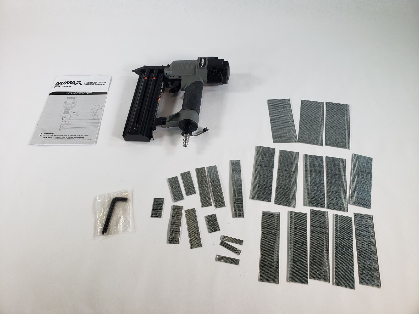 NuMax SBR50WN Pneumatic 18-Gauge 2" Brad Nailer with Nails