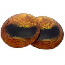 Pair Golden Yellow Horse Glass Eyes Jewelry Doll Taxidermy Flatback Cabochons
