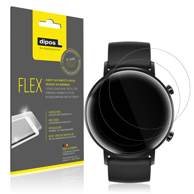 2x 3D Full Cover Schutzfolie für Huawei Watch GT2 (42mm) Panzerfolie Anti-Shock