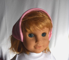 PINK HEADBAND W/ COTTON KNIT SCARF FITS 18" GIRL DOLLS NEW GENERIC