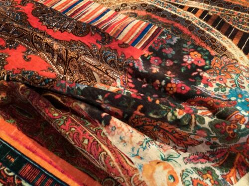 MULBERRY Lomond Velvet Paisley Fabric 110cm X 140cm Wide FD265/Y101 - Picture 4 of 4