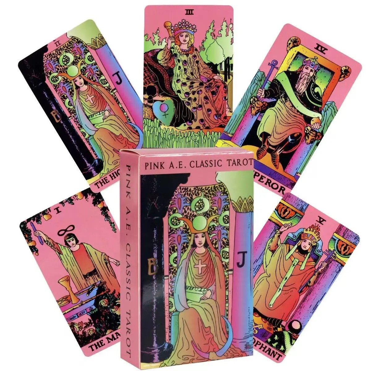 【超希少・正規品】The New American Tarot Deck Inspired Neon Tarot 78 Cards Deck High Quality Divination