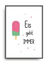 Kunstdruck Fine Art EIS geht IMMER Geschenk Vintage Poster Print Plakat Bild