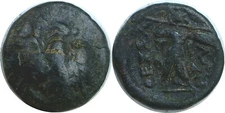 196-146 BC Greek Thessalian League AE Bronze 18.5 mm Apollo And Athena
