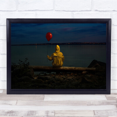 It Red Ballon Film Sitzender Gelber Mantel Wandkunstdruck
