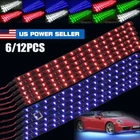 6/12pc LED Strip Color Under Car Tube Underglow Underbody System Neon Lights Kit