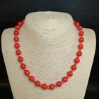 Vintage Jewelry TRIFARI Orange Beads Lucite Necklace Gold Tone. 9293