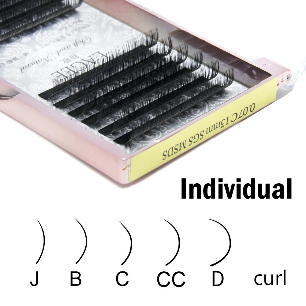 LAGEE Eyelash Extensions Fake Mink Individual eyelashes Dark Black Fake ...