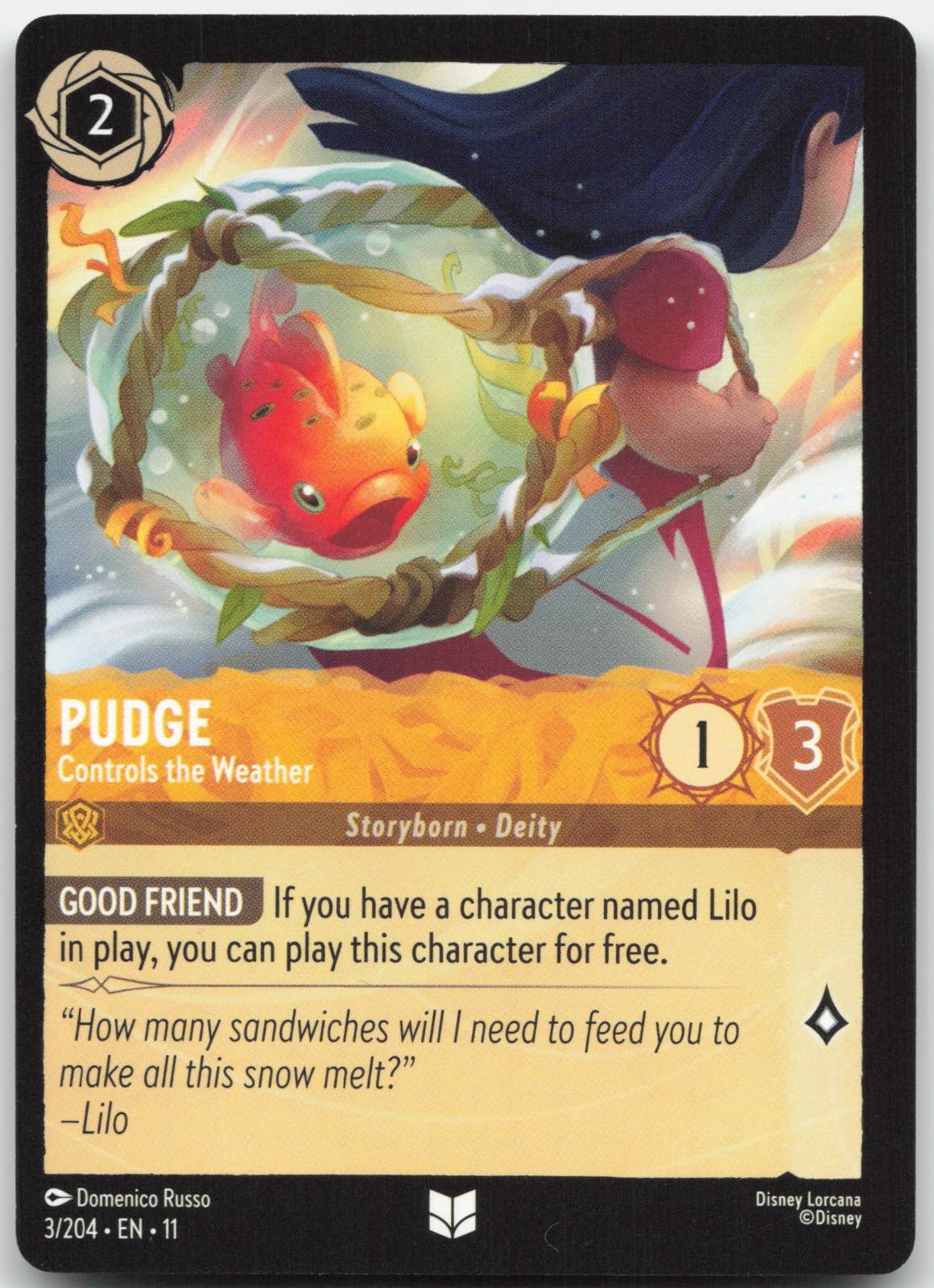 Pudge - Controls the Weather 3/204 Uncommon Winterspell Lorcana Near Mint