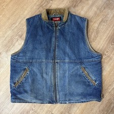 Vintage Wrangler Hero Sherpa Lined Vest XL RN 15101 Denim A30 