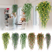 Artificial Hanging Plants Fake Plant Faux Eucalyptus Leaf Greenery Vine TL