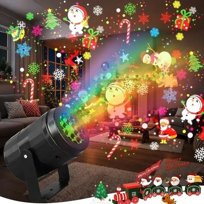 Christmas Snowflake LED Projector USB Powered Rotating Xmas Decor Light