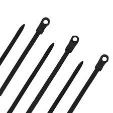 NavePoint 6 Inch Nylon Black Cable Ties 40 Lbs 100 Pack