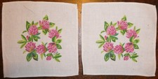 1960's Vintage Swedish Mid-Summer Decorative Floral Linen Table Mats