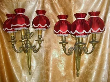 Wall lights, palace sconces, Victorian Baroque, Napoleon III, sculptural brass,