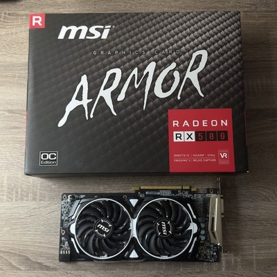MSI AMD Radeon Videokarte RRX 580 ARMOR 8G OC