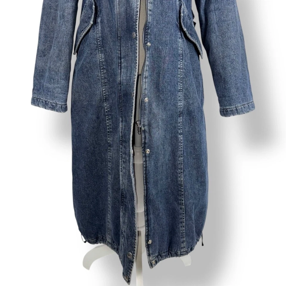 DKNY Jeans Para Mujer Vintage Años 90 Y2K Denim Parka Longline Chaqueta Mediana Bratz Foto 3 de 4