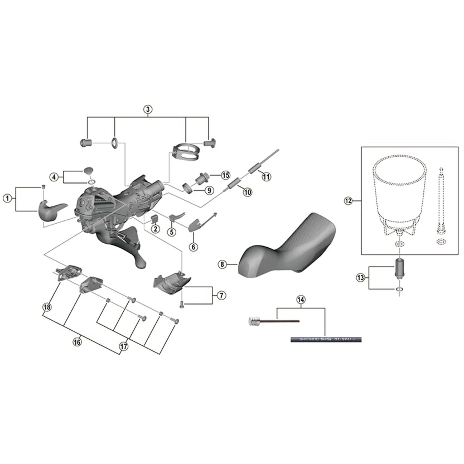 Shimano Spares ST-R9120 left hand name plate L and fixing screw