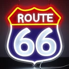 Route 66 Neon Signs,LED Vintage 66 Road Lights, Room Decor for Garage,Home, R...