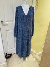 BloomChic Plus Size Long Sleeve Warm Maxi Dress Blue UK 22 24 New Without Tags