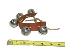 Old Ceremonial Dance Bells w/ Leather American hand made