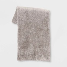 50"x60" Shiny Chenille Throw Blanket Neutral