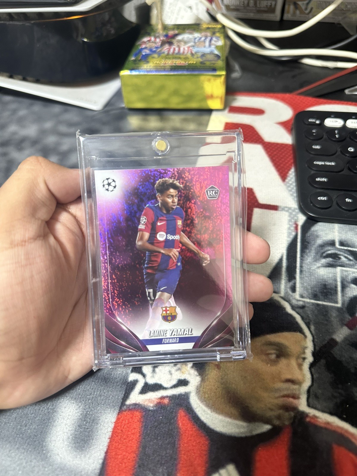 Lamine Yamal 2023-24 Topps Chrome UCL Base / Pink Foil Sparkle RC Lot 2 view 2