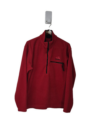 Marmot Polartec Pullover Mens Large Red Fleece 1/4 Zip Mock Neck USA Hiking