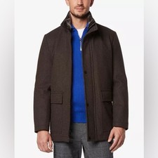 Andrew Marc Brooks Melton Wool Blend Car Coat Hickory Brown Men's Size L NWOT