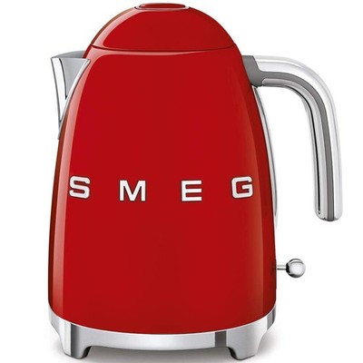 Smeg KLF03RDUS 50's Retro Style Aesthetic Electric Kettle with Embossed Logo,