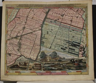 DELFLAND SCHIEDAM NETHERLANDS 1712 KRUKIUS UNUSUAL ANTIQUE COPPER ENGRAVED MAP