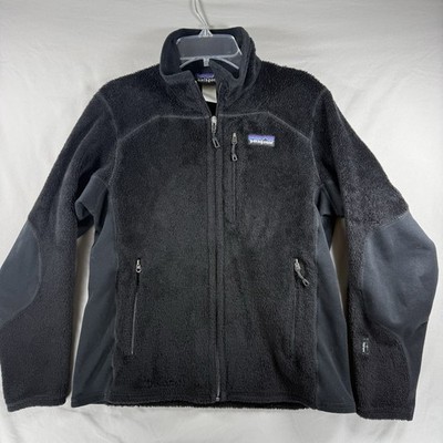 Women's Patagonia R2 Regulator Fleece Black Zip Up Fuzzy Jacket Sz SM