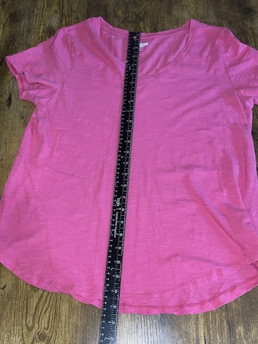 Old Navy Shirt Womens Large Pink EveryWear V Neck Short Sleeve Casual Soft Tee - Picture 4 of 7