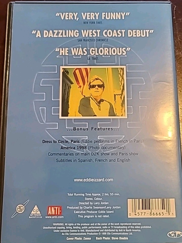Eddie Izzard Dress to Kill DVD Very Good Eddie IzzardLawrence