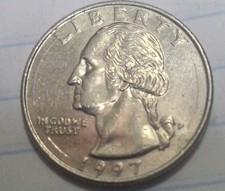 1997 Washington Quarter 25C Denver Mint Copper US Coin