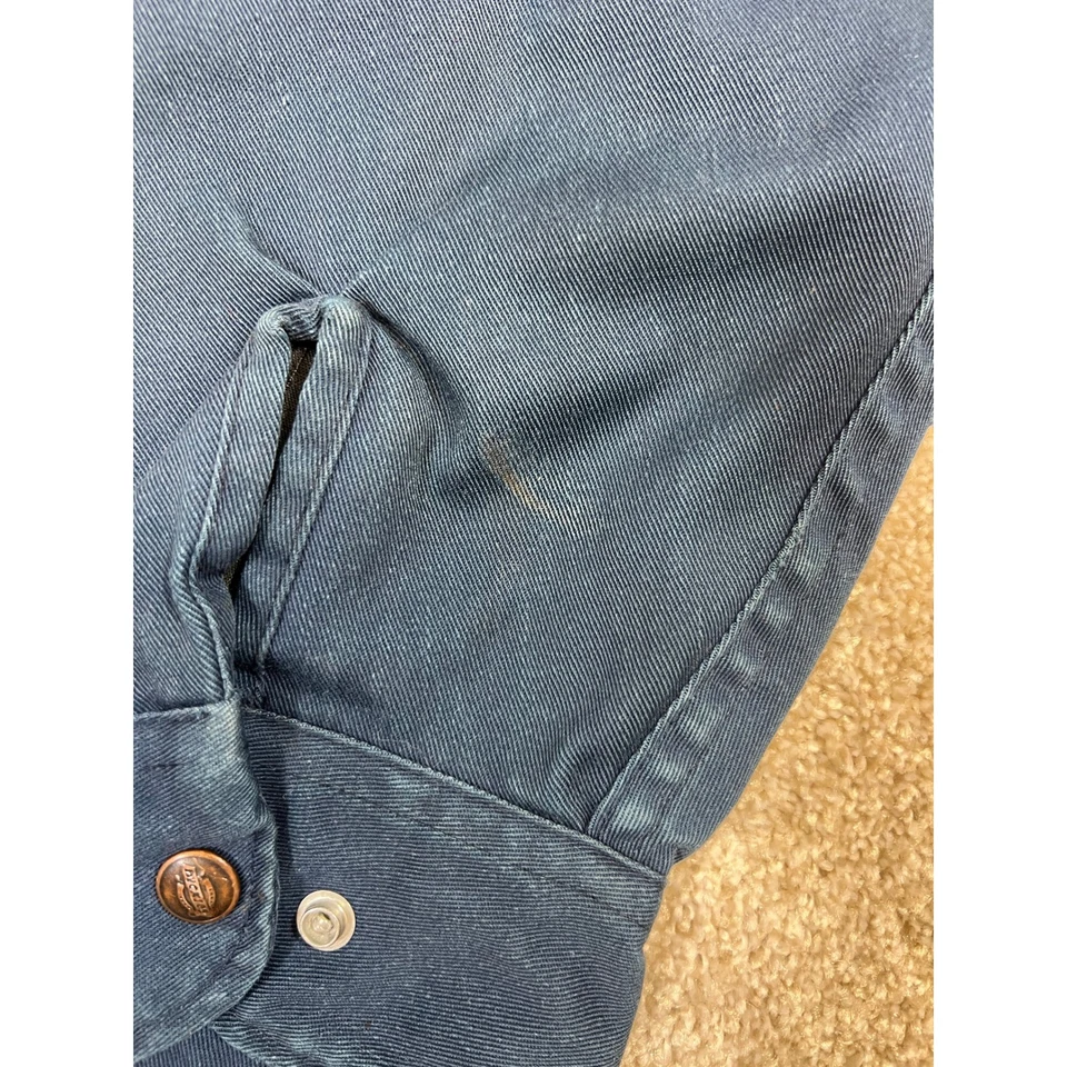 Vintage Dickies Mens Size 40 Navy Blue Worker Jacket Red Lined Workwear - Image 4 of 4