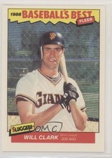 1986 Fleer Baseball's Best Sluggers vs Pitchers Will Clark #6 3n4