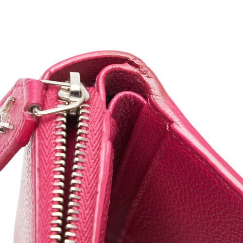 SAINT LAURENT YSL logo Zip Around Bifold Wallet Women 【Used】 - Picture 4 of 10