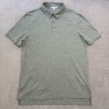 James Perse Standard Combed Cotton Polo size 2 M New Made in USA heathered gray