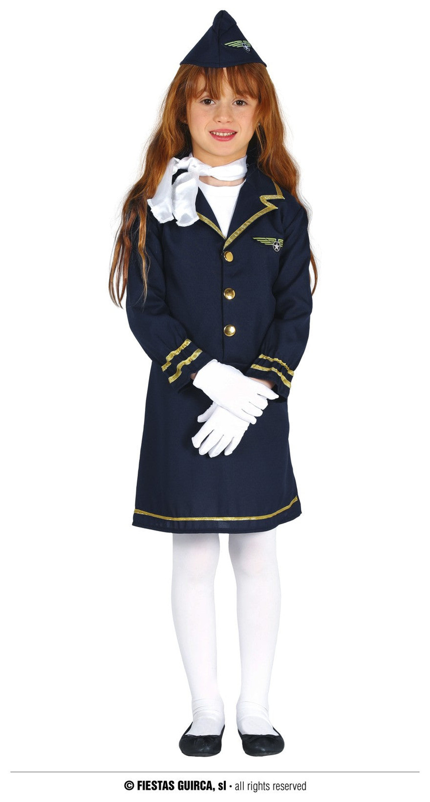 COSTUME HOSTESS DI VOLO 5-6 ANNI