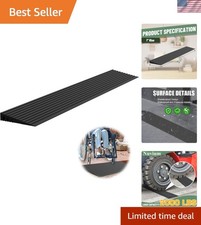 Enhanced Safety 1" Rise Rubber Ramp - 2000 Lbs Load Capacity, Non-Slip Surface