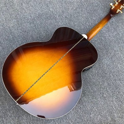 Top Quality Sunset 43 Inches Solid Spruce Acoustic Guitar Maple Jumbo Body