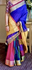 Cotton Silk Maheshwari Saree .Blouse Is Not Included