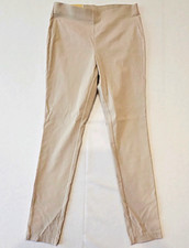 NWT MICHAEL Michael Kors Super Skinny Pull-On Ponte Pants Slim Stretch Beige M