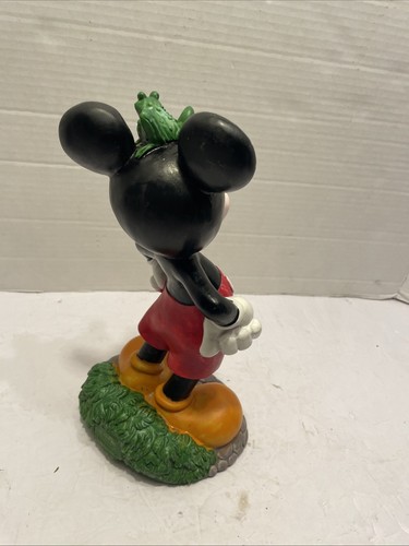Disney Mickey Mouse With Frog Sitting on Head 10" Garden Statue Outdoor Decor - Picture 3 of 5