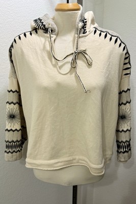 Anthropologie Size M Embellished Cropped Hoodie