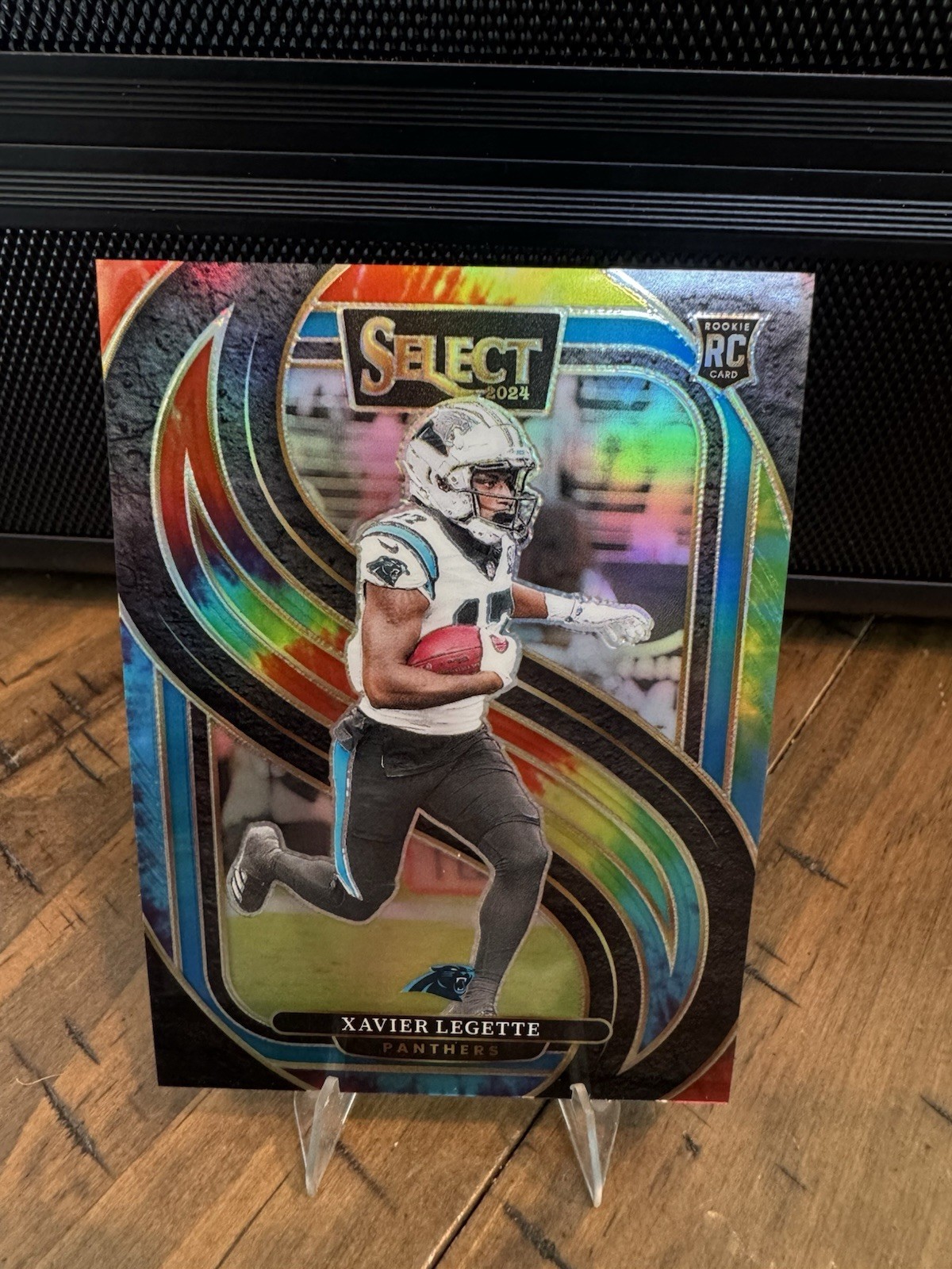 2024 Select Xavier Legette Premier RC Tie Dye Prizm /25 Panthers Panthers SSP
