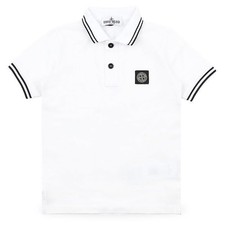 Stone Island Kids Logo Patch Two-Line PK Short Sleeve White L1S16 153084067
